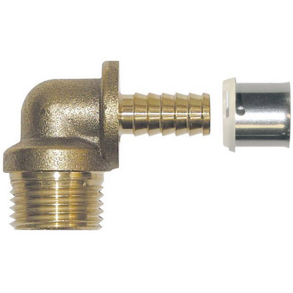 Coude male à sertir - Male coudé 15/21 - PER Ø16