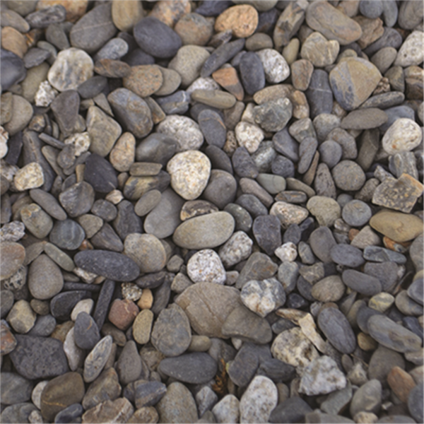 Gravier alluvionnaire roulé lavé 20/40 mm - Godet de 0,25 m³