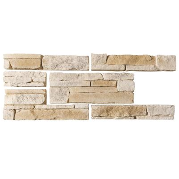 Parement mural en pierre reconstituée Rocky Mountain Ton naturel - Longueur 21 - 42 cm x Hauteur 7.5 - 15 cm - Ép. 2 - 4 cm