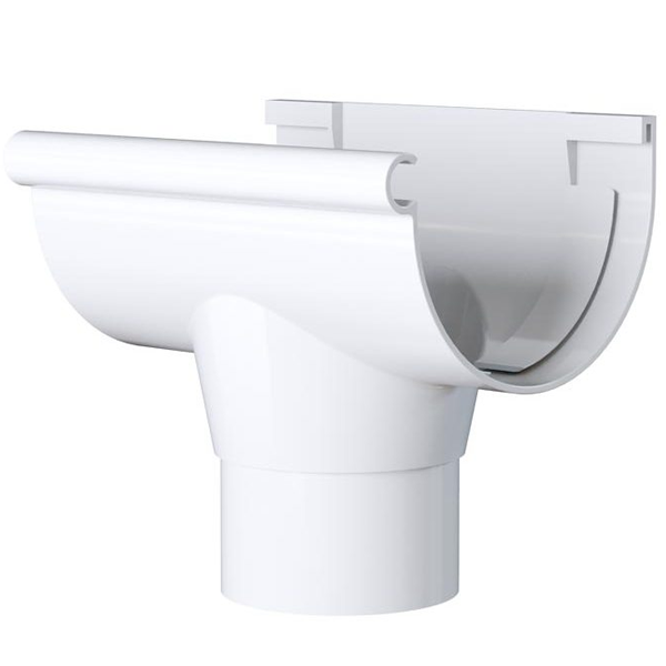 Naissance centrale à coller MEP 25NCC pour gouttière GD25 et tuyau de descente de 80 mm - PVC Blanc