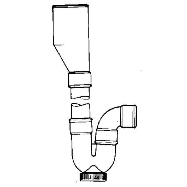 Siphon d'évacuation double de machine à laver - Sortie horizontale - ABS