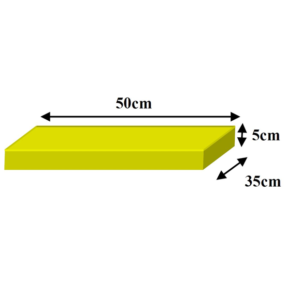 Élément de base pour ralentisseur en caoutchouc jaune 35x50x5 cm