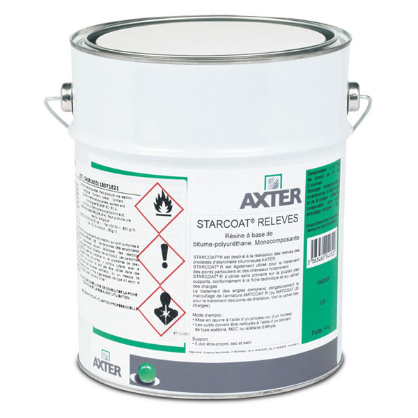 Résine d'étanchéité liquide prête à l'emploi pour relevés et points singuliers en toiture-terrasse - STARCOAT R - bidon de 4,0 kg