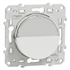 Poussoir avec porte-étiquette Schneider Odace à encastrer - support de fixation à visser - blanc - 10A 250V