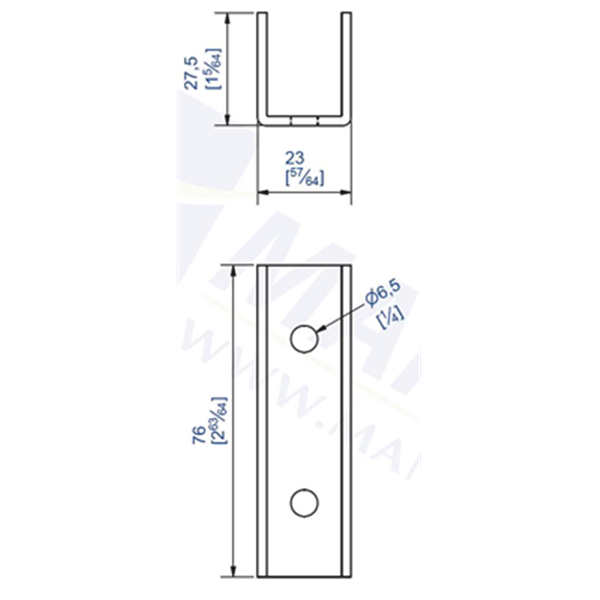 Manchon de raccordement pour U 25x17 mm