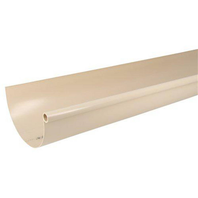 Gouttière 1/2 ronde en PVC développé de 33 - Longueur 4 m - Sable