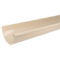 Gouttière 1/2 ronde en PVC développé de 33 - Longueur 4 m - Sable