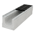 Caniveau en béton D400 BIRCOsir largeur 150,0 mm avec feuillures acier galvanisé et grille fonte double fentes D400 PMR - 1000 mm