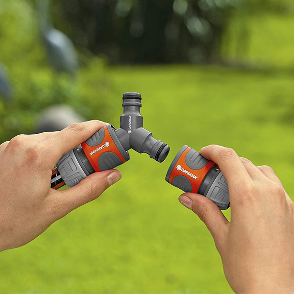 Raccord automatique de dérivation en Y pour 3 tuyaux arrosage - Plastique résistant - Gardena