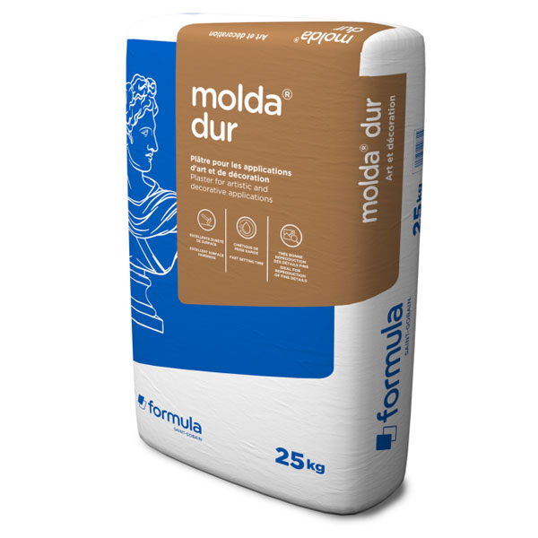 Plâtre à mouler Molda Dur Placo - Haute dureté, finesse staff et décoration - sac de 25 kg