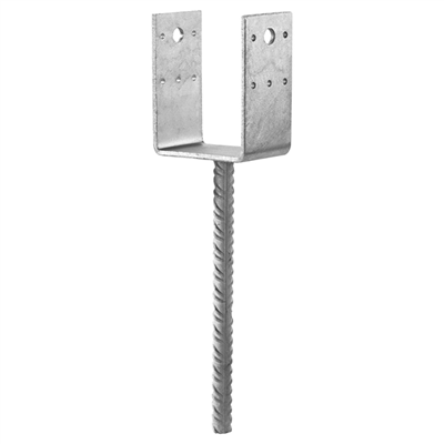 Pied de poteau à sceller type U pour structure bois sur béton - largeur 120 MM - profondeur 90,0 MM
