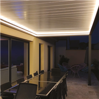 Éclairage LED encastré pour pergola bioclimatique Aluclos 3,00 m x 3,00 m