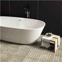 Carrelage mosaïque en céramique effet Pierre - 5 x 5 cm - plaque de 30 x 30 cm - Travertin marron