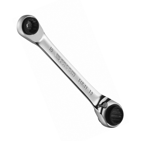 Clé polygonale à cliquet droite multi-ouvertures métriques Facom 16X17 - 18x19 mm