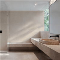 Carrelage mural pour salle de bains effet pierre - Portwall Plain lisse - 30 x 60 cm - ép. 8,5 mm - Sand