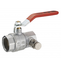 Vanne à boisseau double femelle à manette avec bouchon de purge 1/2" (15x21)