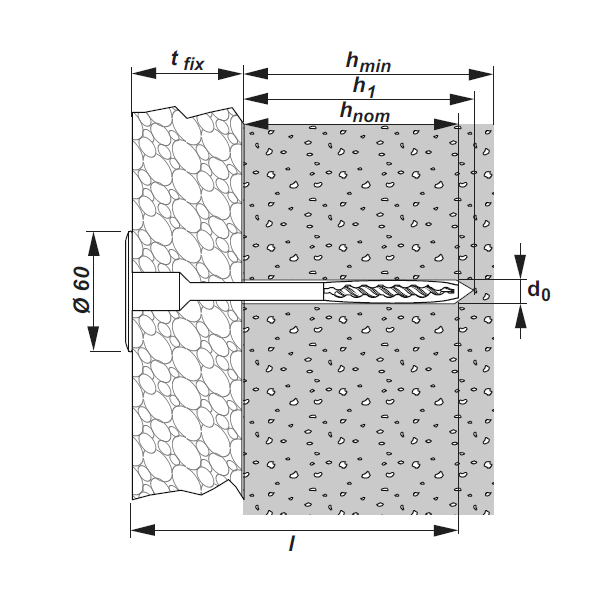 Cheville à frapper avec clou pour isolants souples et rigides - MAX ISO FM-ISOMAX - 8,0 MM/85 MM x 140,0 MM - Boîte de 200