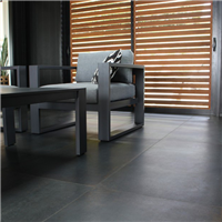 Carrelage de sol intérieur effet béton en grès cérame rectifié - Ferrocemento - 120,0 CM x 120,0 CM - ép. 6,00 MM - Noir