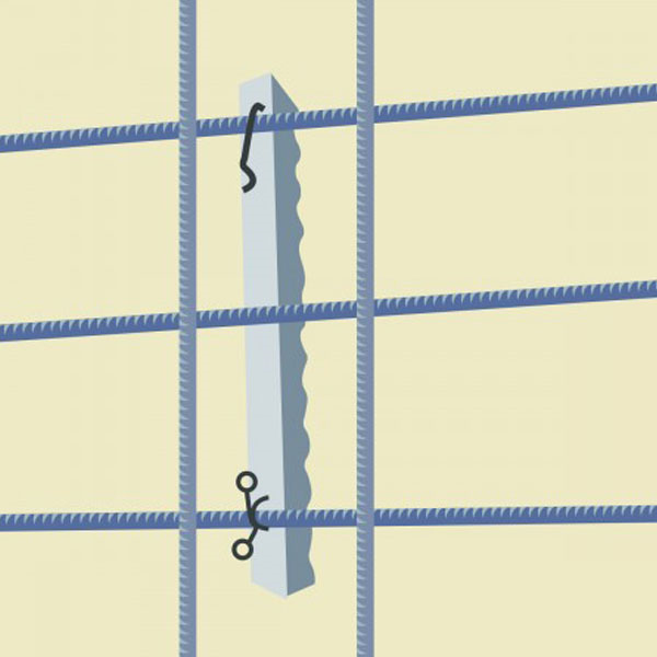 Cale d'enrobage béton ondulée à double fixation Cofrasud - Pour enrobage hauteur 40,00 MM