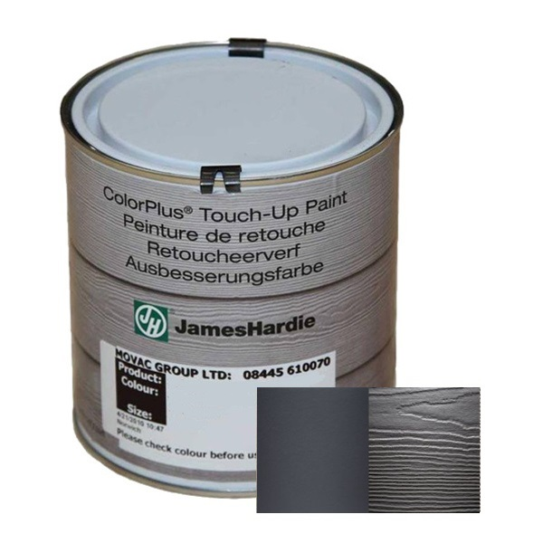 Peinture de retouche ColourPlus pour traitement chant bardage James Hardie - pot de 500 ml - Gris métal