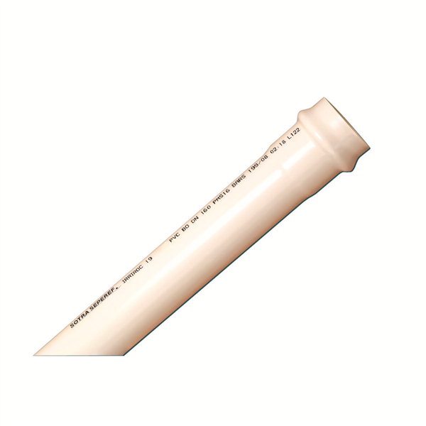 TUBE PVC BI-ORIENTE IRRIGATION IRRIROC DN 125 6M PMS16 BLANC A JOINT