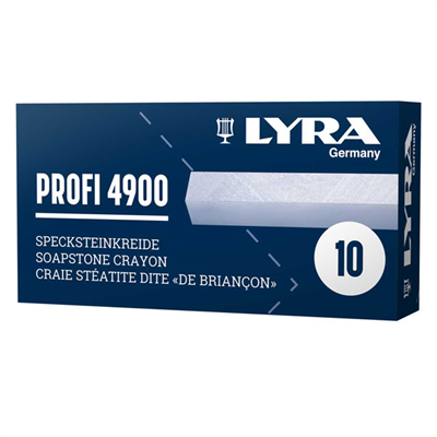 Boîte de 10 craies stéatiques de Briançon pour marquage soudure - 4900 Lyra Blanc