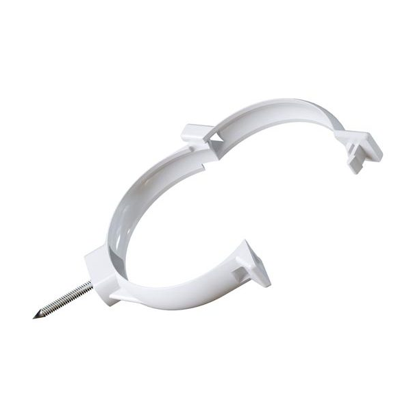 Collier de fixation à patte à vis MEP 80BAV à clipser pour tuyau de descente de 80 mm - PVC
