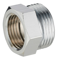 Mamelon réduit mâle femelle à butée intérieure - mâle 3/4" (20x27) - femelle 1/2" (15x21) - laiton chromé