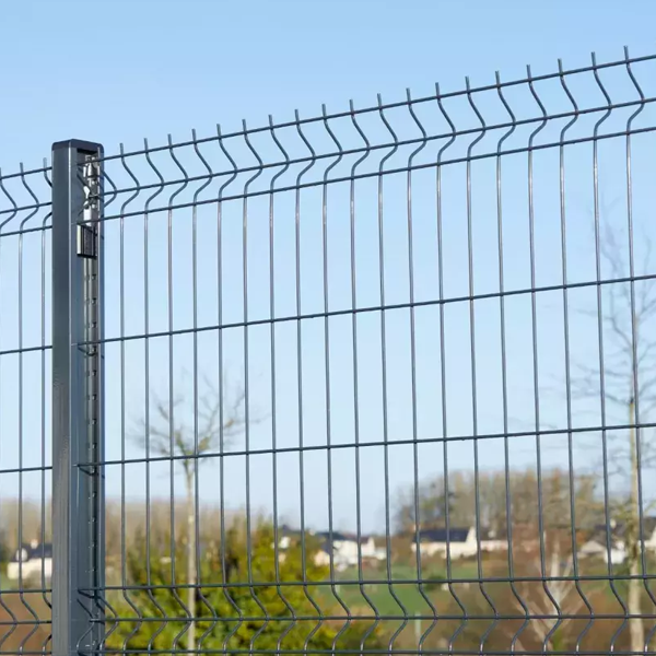 Panneau rigide clôture petits plis en acier galvanisé plastifié Gris RAL 7016 - Axyle CS - Hauteur 1.02 M - Longueur 2.50 M