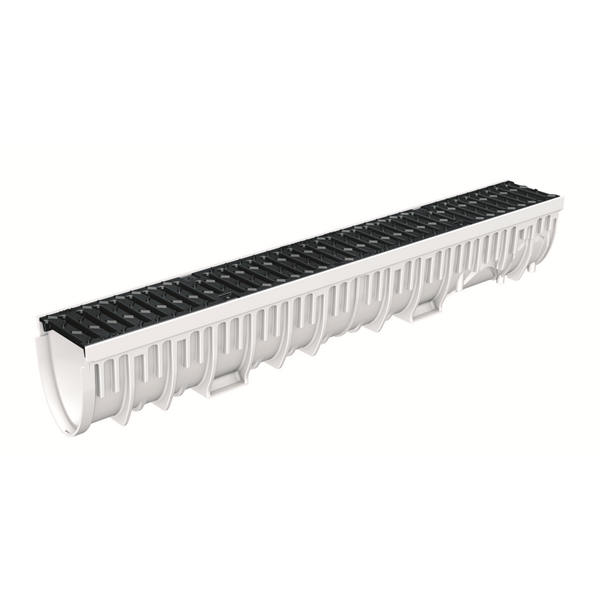 Caniveau MEARIN PLUS 100 avec grille passerelle fonte CLIPFIX C250 1M