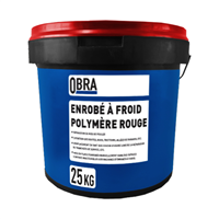 Enrobé à froid rouge prêt à l'emploi pour réparation immédiate - Seau de 25 kg - Obra