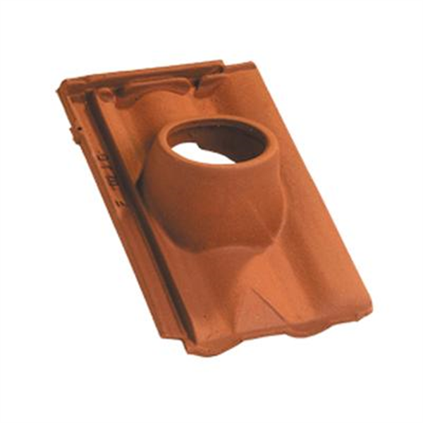 Tuile à douille en terre cuite - Delta 10 Ste Foy - Diamètre 120 mm - Rouge