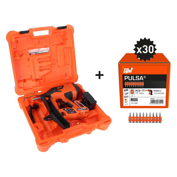 Cloueur autonome spécial plaquiste - Pulsa 27P Pack - avec 15000 clous HC6-17