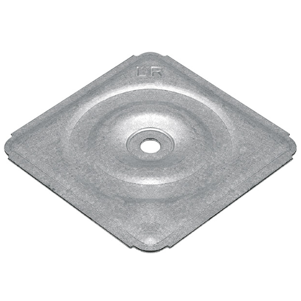 Plaquette pour fixation d'isolant rigide - alu/zinc - trou de 6 mm - 64 x 64 mm - boîte de 1000