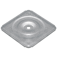 Plaquette de répartition pour fixation d'isolant rigide - alu/zinc - trou de 6 mm - 64 x 64 mm - boîte de 1000