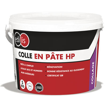 Colle en pâte HP pour carrelage - Edilis - seau de 5 KG