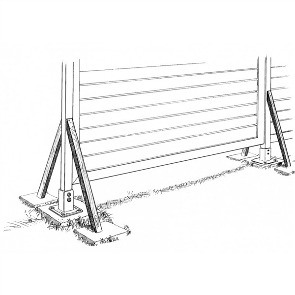 Pied de poteau carré sur platine 90