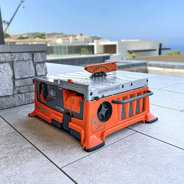 Scie circulaire sur table compacte sans eau avec aspiration intégrée - tout type de carrelage - ATDV 228CYCLONE 230V 1800W - avec disque Ø175 mm