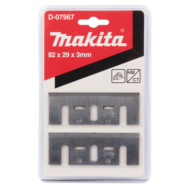 Fer réaffûtable Makita D-07967 pour rabot - acier HSS carbure de tungstène - 82 x 29 x 3 mm - Jeu de 2