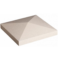 Chapeau de pilier à pointe de diamant en béton décoratif - Blanc - 50,0 CM x 50,0 CM x 10,00 CM