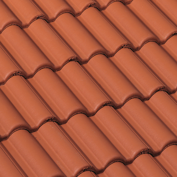 Tuile béton grand moule à fort galbe - Plein Ciel - Rouge - 42 x 33.2 cm