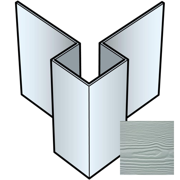Profil d'angle extérieur symétrique pour bardage Cedral Lap - Aluminium laqué Bleu scandinave C10 - longueur 3,00 M