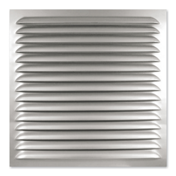 Grille de ventilation aluminium à visser rectangulaire verticale -  persiennes avec moustiquaire