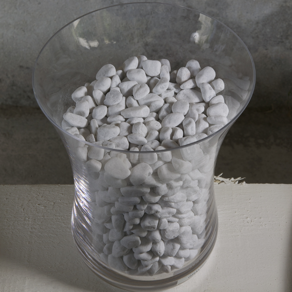 Gravillon décoratif roulé blanc de Carrare - granulométrie de 15 à 25 mm - Sac de 25 kg