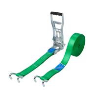 Sangle d'arrimage verte Europlex 9 m x 50 mm - Avec tendeur inversé 300 mm - Crochets à doigts écartés - Cobaltix