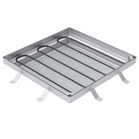 Tampon à remplir de béton ou à paver en acier galvanisé - BOTOLI TOB51 - pour boite de branchement - 595,0 mm x 595,0 mm