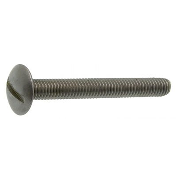 Vis à métaux tête ronde large "poêlier" fendue inox A2 NFE 25129 M6x35 - boîte de 200