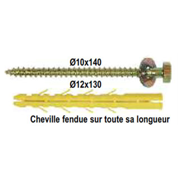 Cheville sabot de charpente 12 x 130 Sachet de 4