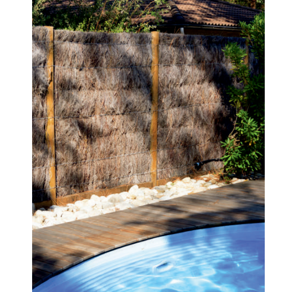 Clôture occultante en panneau de brande de bruyère Type D15 - hauteur 1,00 M - longueur 2,00 M