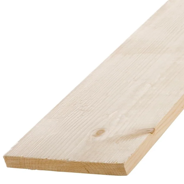 Planche en bois de sapin d'import traité classe 2 - 175 MM x 32 MM - longueur 6 M